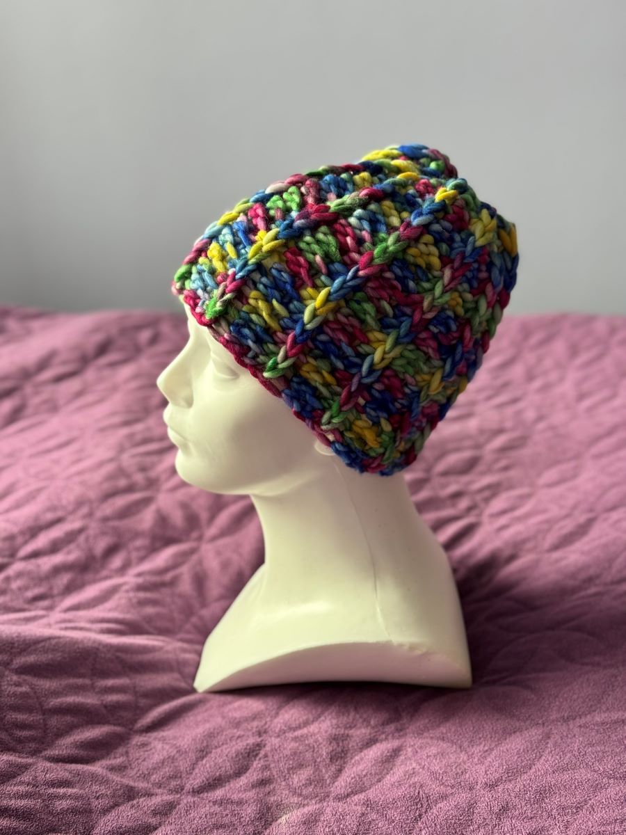Colorful handmade crochet hat – warm, fashionable and unique