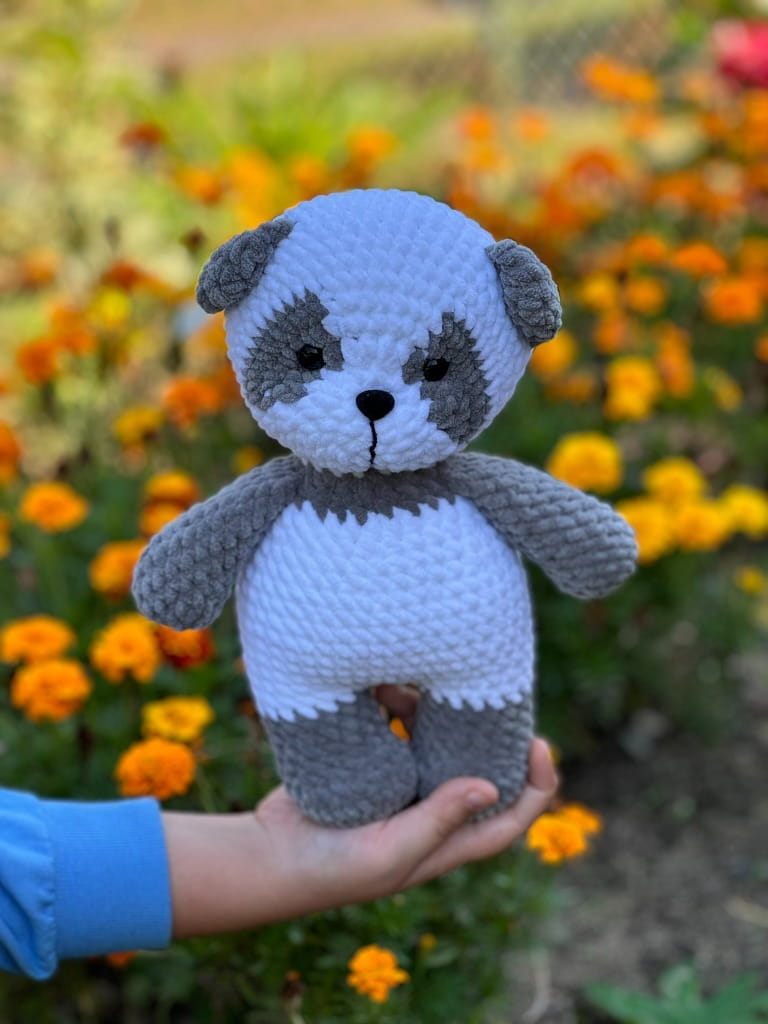 Miś Panda pluszowa zabawka maskotka rękodzieło na szydełku_2