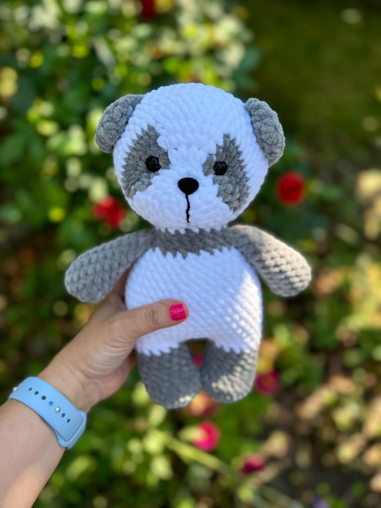 Miś Panda pluszowa zabawka maskotka rękodzieło na szydełku_1
