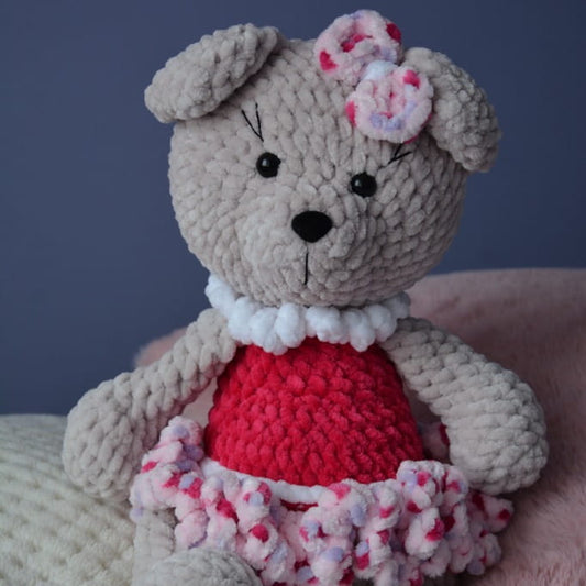 Misia balerina w wielokolorowej sukience_1