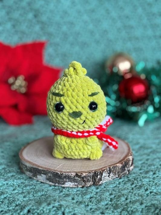 Grinch mini maskotka szydełkowa rękodzieło na święta