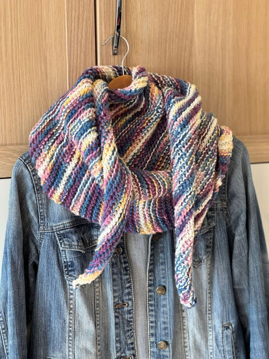 Ręcznie robiona chusta na drutach - Strzałka 4